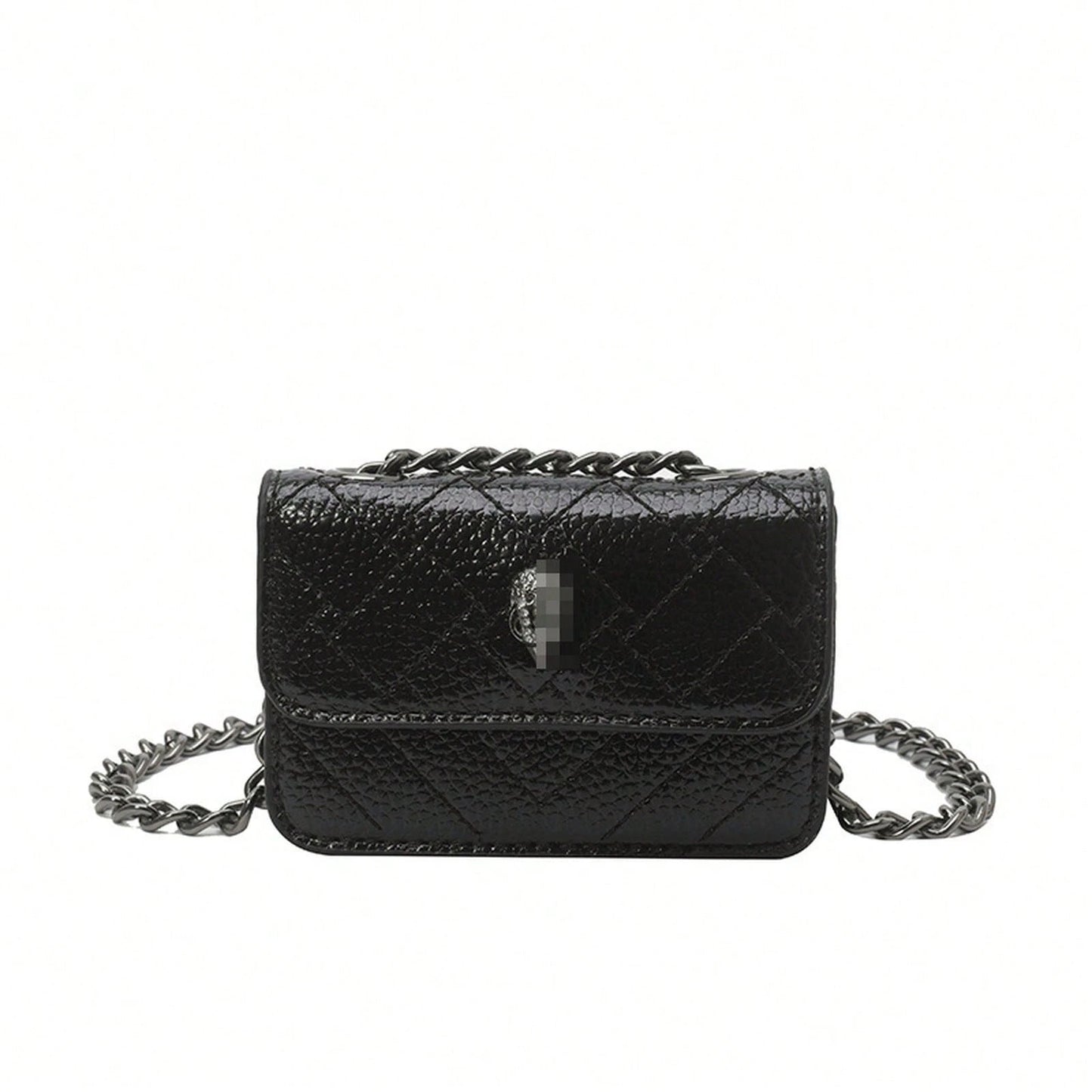 Quilted PU Square Crossbody Bag, Magnetic Closure Metal Chain Shoulder Purse With Card Slots, Luxury Daily Women Tiny Bag Multiple
