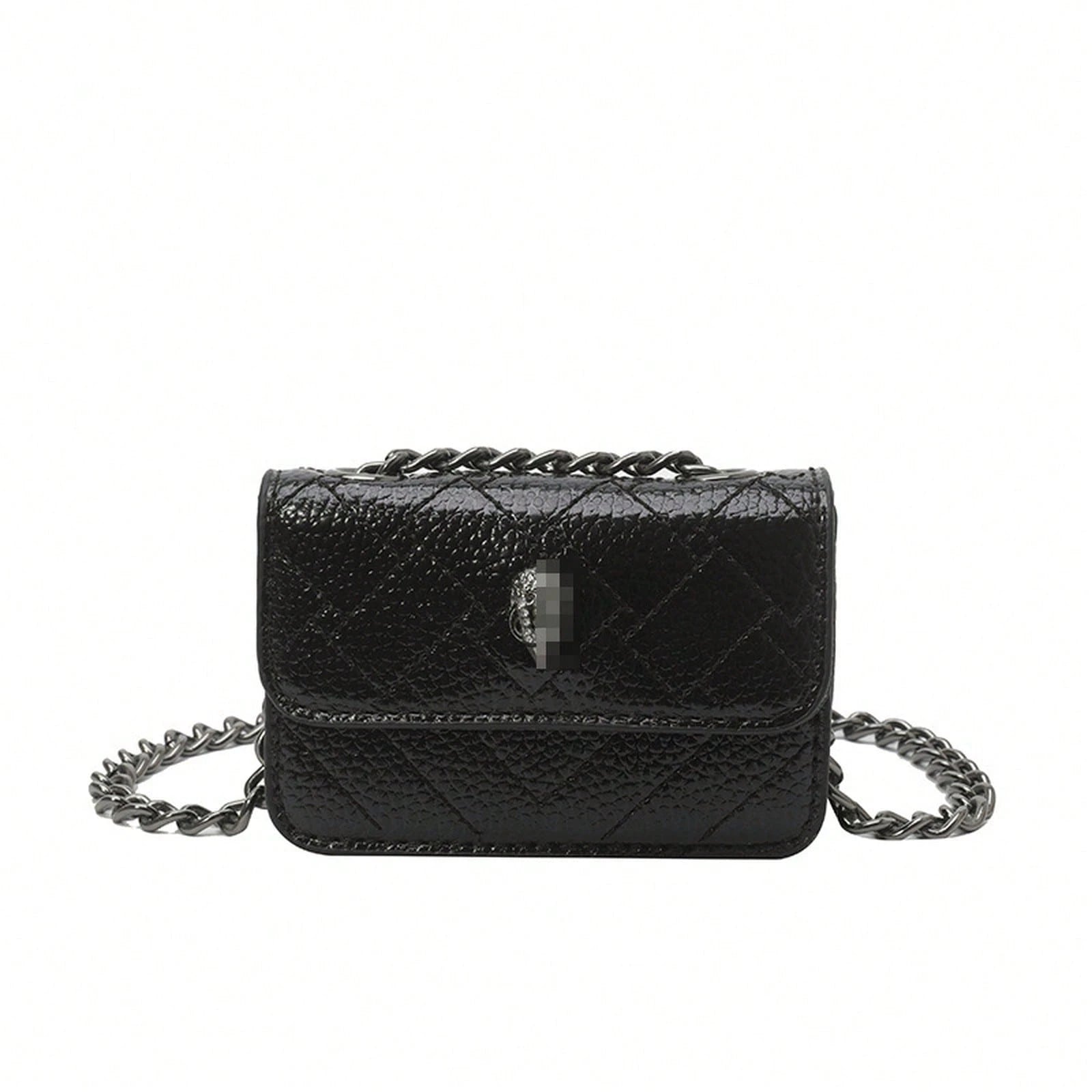 Quilted PU Square Crossbody Bag, Magnetic Closure Metal Chain Shoulder Purse With Card Slots, Luxury Daily Women Tiny Bag Multiple