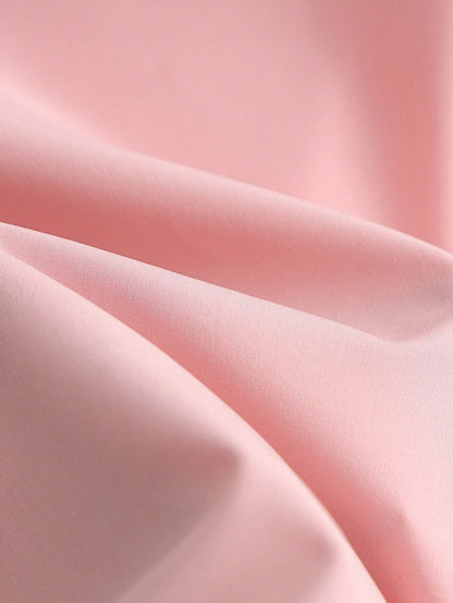 Rafferiza Soft Pink Elegant Women's French Style Chiffon Shirt,Summer Tea Party Sleeveless Top With Metal Buckle Hanging Tie,Gentle Vacation Beach Wear