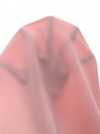 Rafferiza Soft Pink Elegant Women's French Style Chiffon Shirt,Summer Tea Party Sleeveless Top With Metal Buckle Hanging Tie,Gentle Vacation Beach Wear