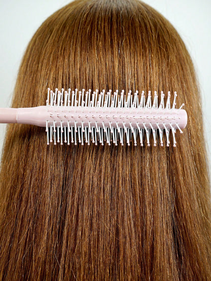 Random Color 1pc Round Styling Brush, Hair Dryer Curling Iron, With Non-Slip Handle, Unisex, Scalp Massage, Suitable For Fine/Curly/Dry Hair- Can Be Used For Styling, Curling And Blow-Drying Hair, Wo