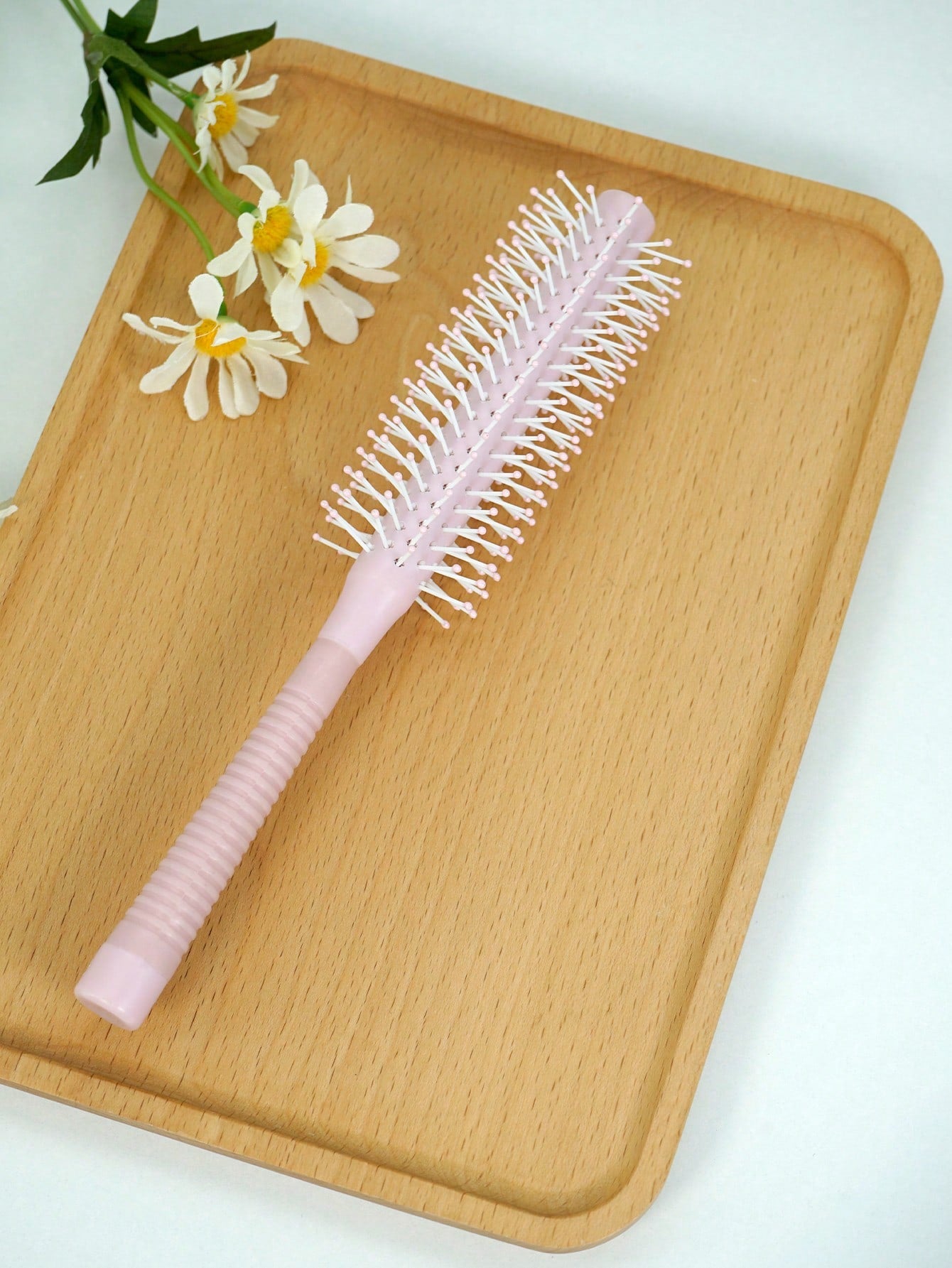 Random Color 1pc Round Styling Brush, Hair Dryer Curling Iron, With Non-Slip Handle, Unisex, Scalp Massage, Suitable For Fine/Curly/Dry Hair- Can Be Used For Styling, Curling And Blow-Drying Hair, Wo