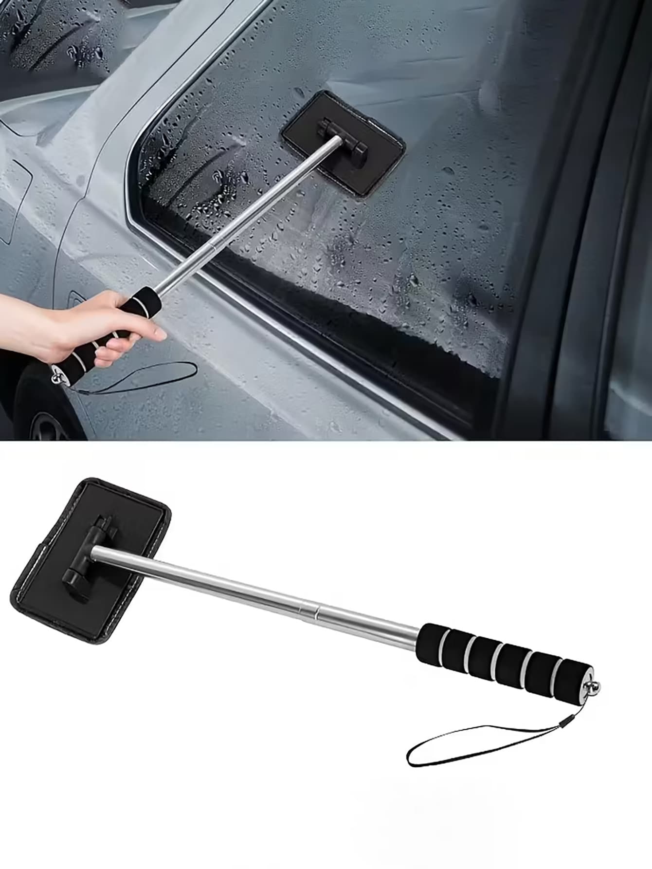 rayhong Car Side Mirror Rearview Mirror Wiper, Retractable Windshield Wiper, Car Glass Cleaner With Extendable Handle, Portable Cleaning Tool, Retractable Wing Mirror Wiper Cleaner, Portable Car Windo