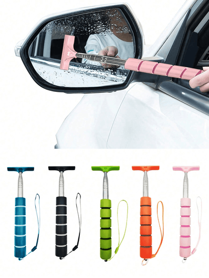 rayhong Car Side Mirror Rearview Mirror Wiper, Retractable Windshield Wiper, Car Glass Cleaner With Extendable Handle, Portable Cleaning Tool, Retractable Wing Mirror Wiper Cleaner, Portable Car Windo