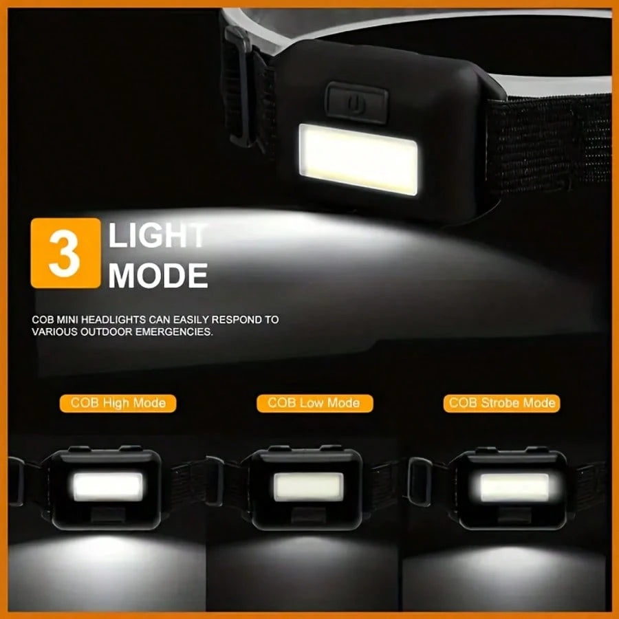 Rechargeable 5 LED Headlamp, Ultra Bright USB Head Light With Adjustable Angle, Waterproof Outdoor Flashlight, Hands Free Head Torch For Camping Hiking Cycling Fishing Running, Portable Travel Gear, B