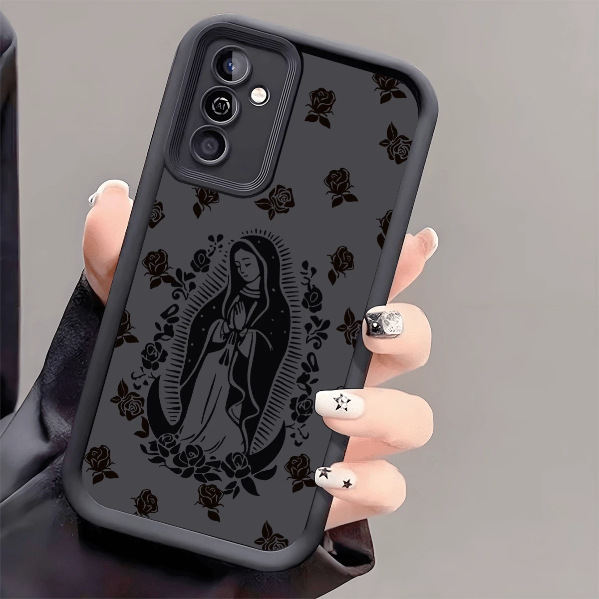 Religious Mythological Figure Fashion 1pc Virgin Mary Shockproof Phone Protective Case, Anti-Slip Thick Cover Compatible With IPhone, Compatible With Honor, Compatible With Redmi, Compatible With Gala