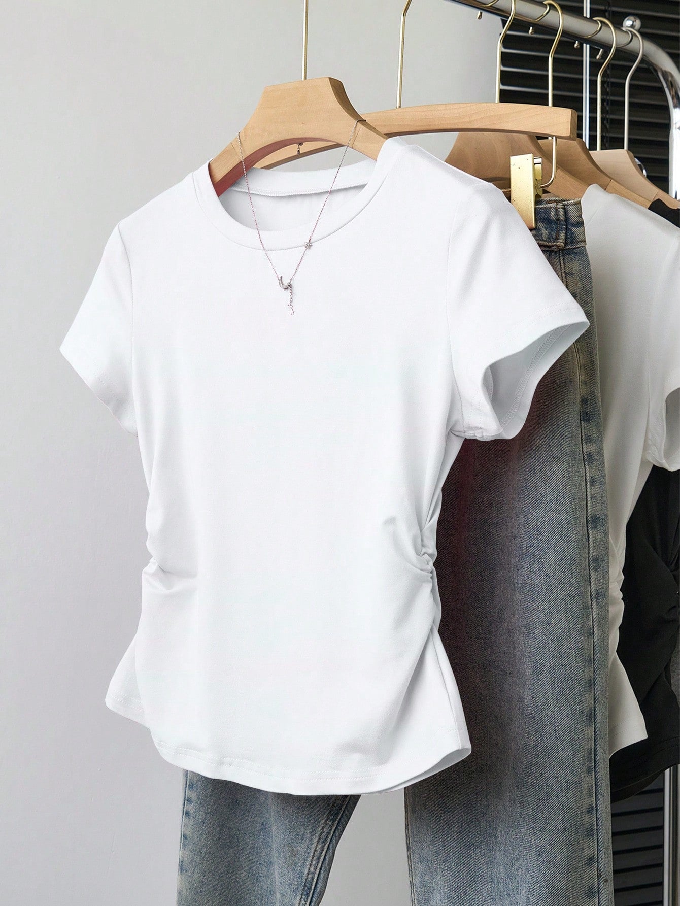 Resyla 3pcs/Set Women Versatile Casual Minimalist Summer Short Sleeve T-Shirt Set