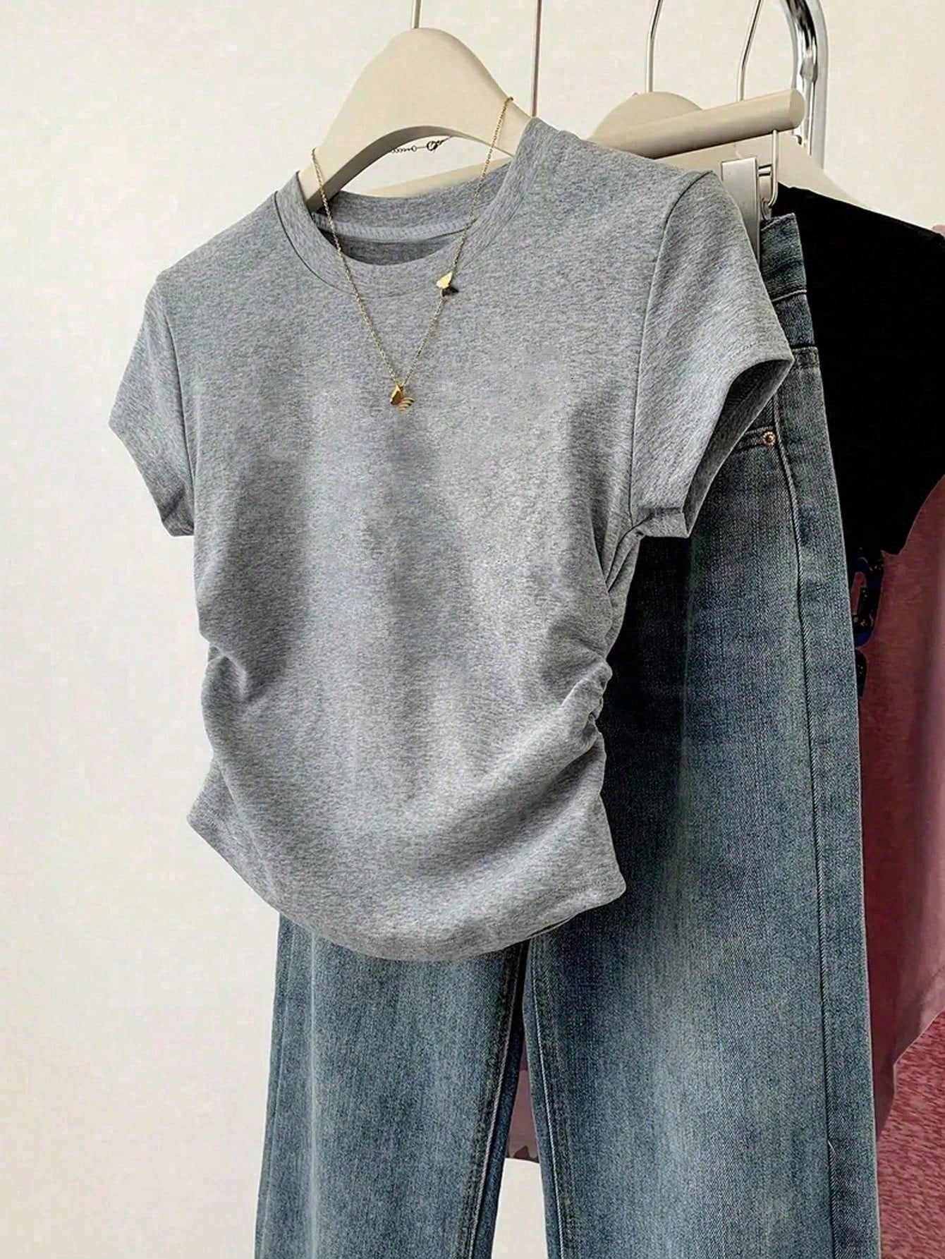 Resyla 3pcs/Set Women Versatile Casual Minimalist Summer Short Sleeve T-Shirt Set