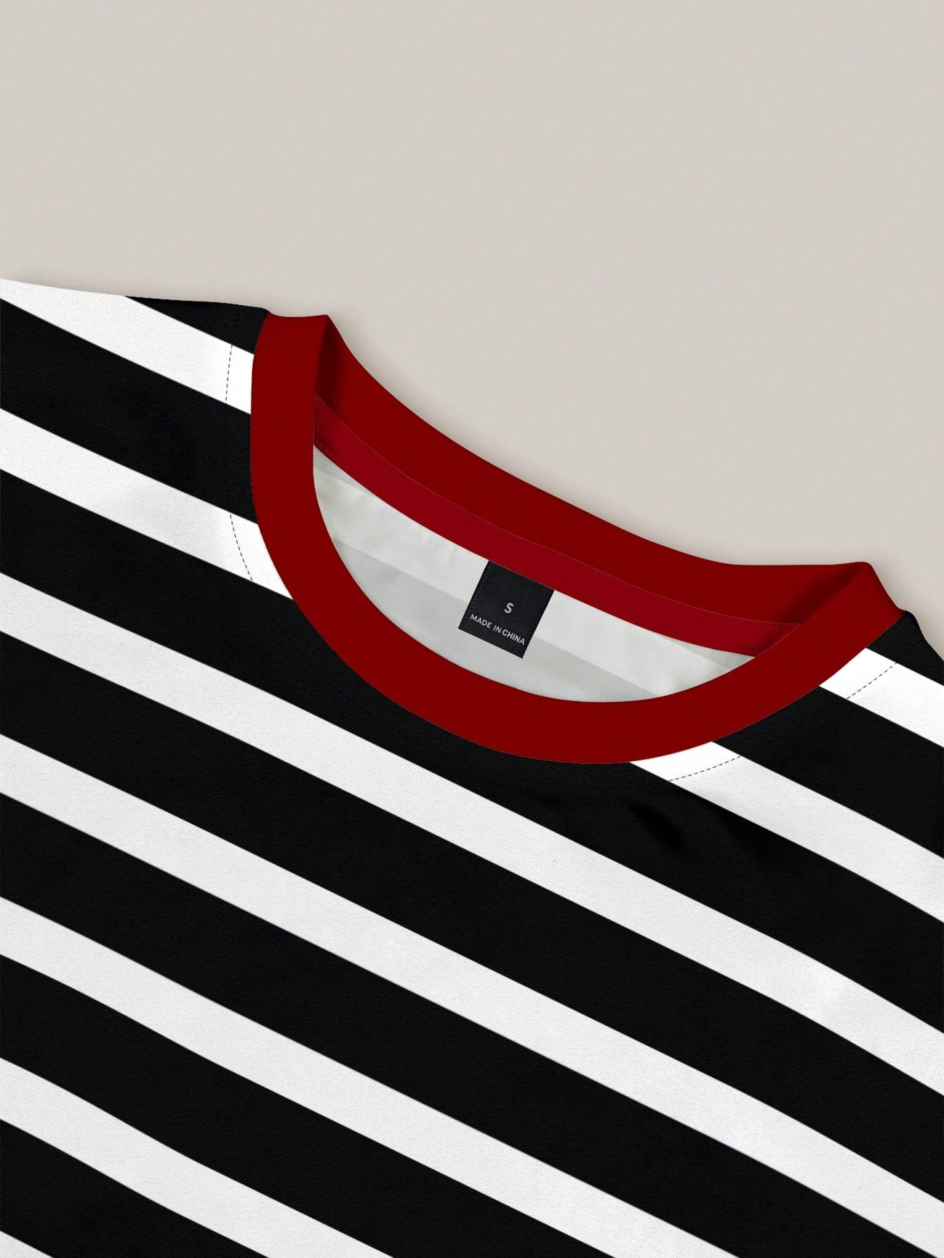 Resyla Women's Fashion Versatile Striped Contrast Color Shell Embroidery Waist Top