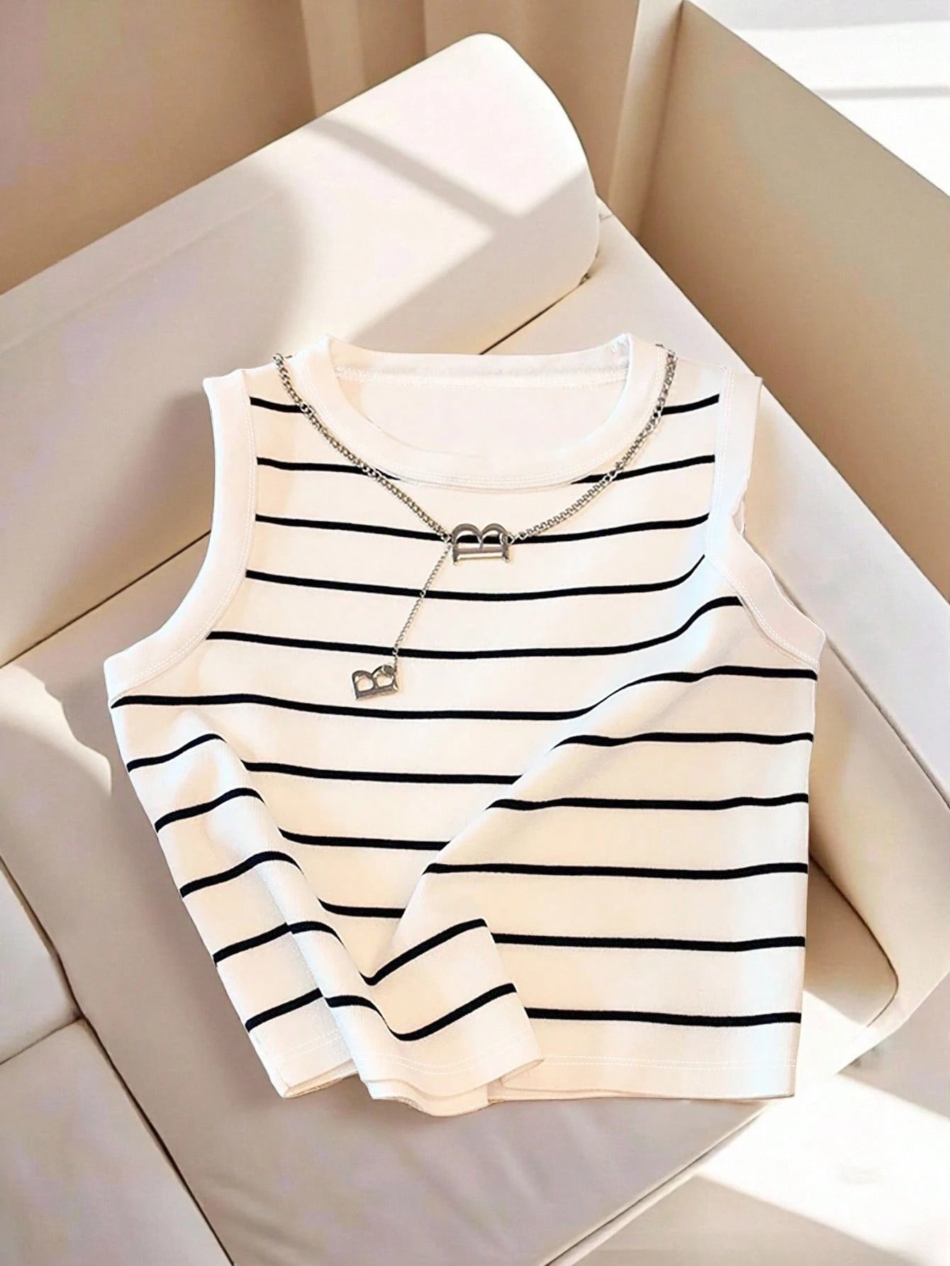 Resyla Women's Spring/Summer New Arrival Bestselling Striped, Polka Dot, Solid Color Printed Camisole Vest Tops, Versatile All-Match Fitted Style