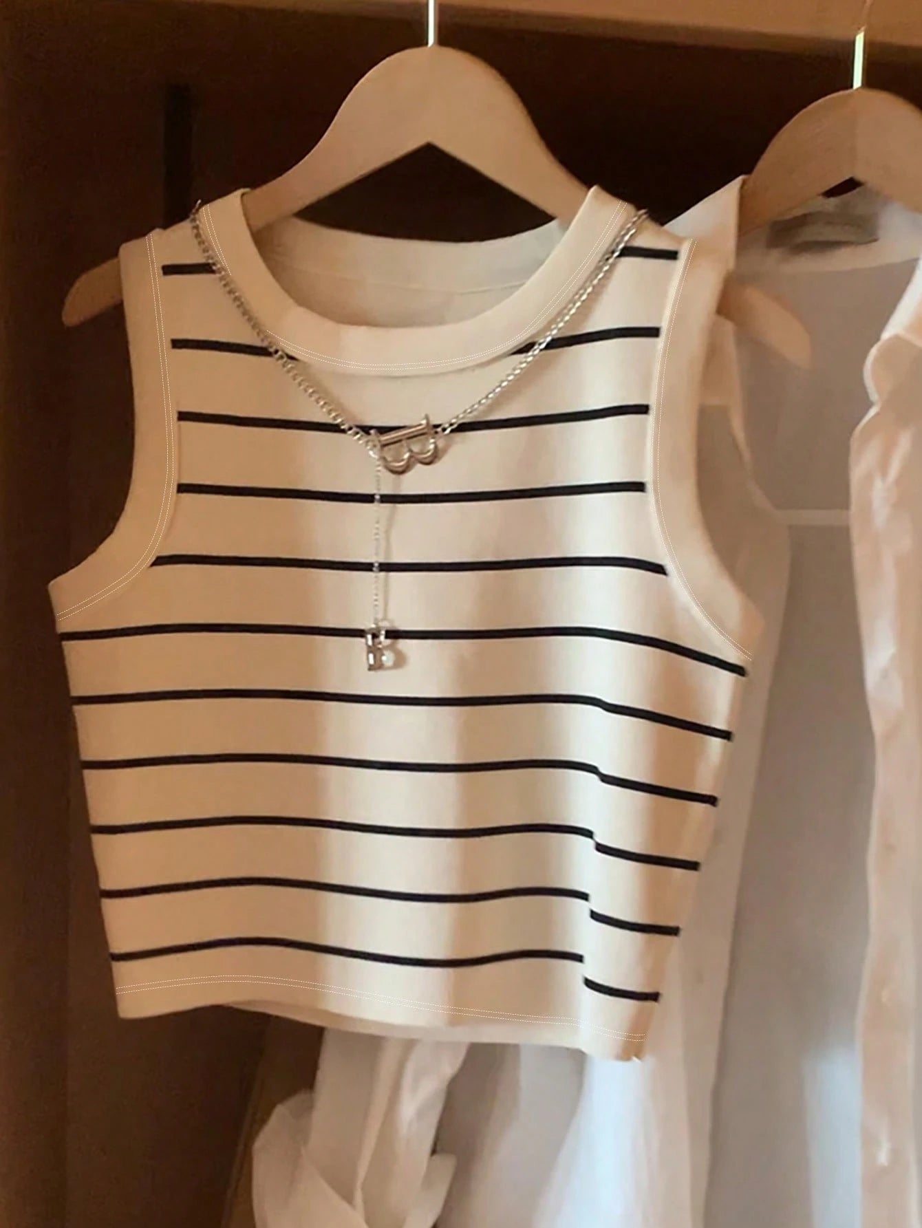 Resyla Women's Spring/Summer New Arrival Bestselling Striped, Polka Dot, Solid Color Printed Camisole Vest Tops, Versatile All-Match Fitted Style