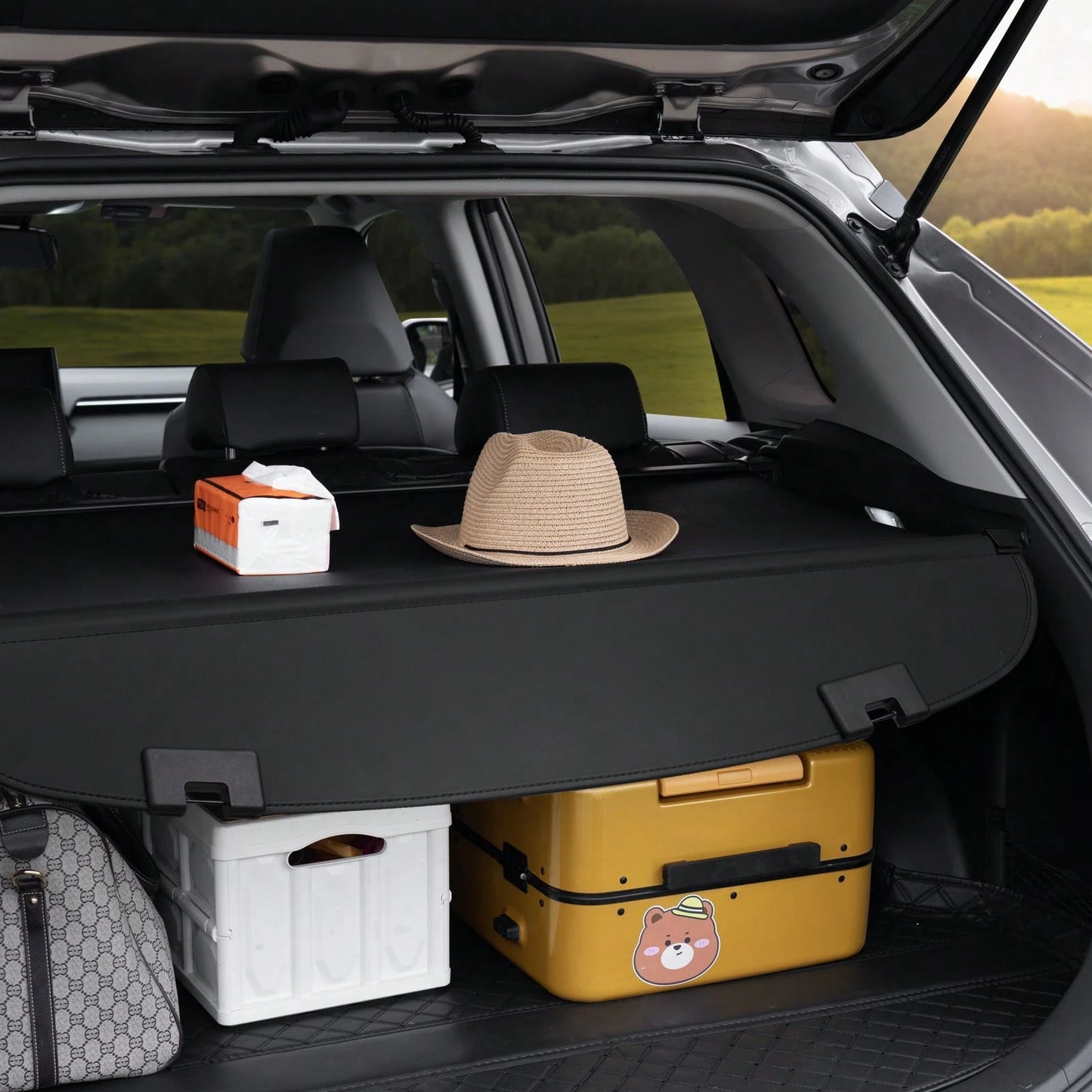 Retractable Cargo Cover For Mazda, Upgraded Waterproof Trunk Cover Security Shield Shade For Mazda CX-5 2017-2025 5-Seater, UV Resistant Rear Trunk Cover, Aluminum Alloy & PVC Leather Texture
