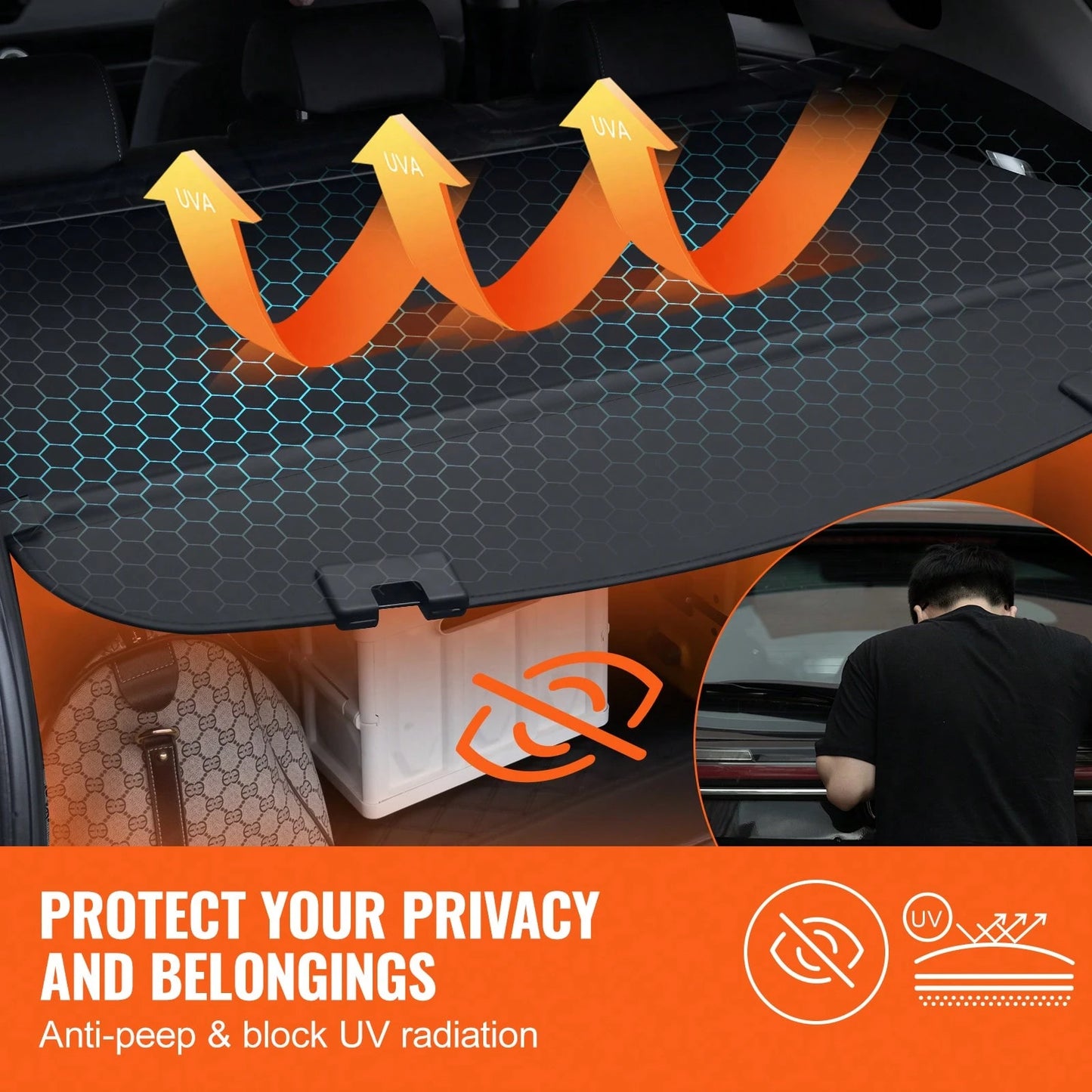 Retractable Cargo Cover For Mazda, Upgraded Waterproof Trunk Cover Security Shield Shade For Mazda CX-5 2017-2025 5-Seater, UV Resistant Rear Trunk Cover, Aluminum Alloy & PVC Leather Texture