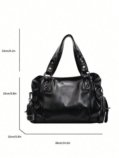 Retro Minimalist Large Capacity Fashion Student Tote Bag For Work Commute, Bohemia Style Bag For Women, Vintage Bag For Women