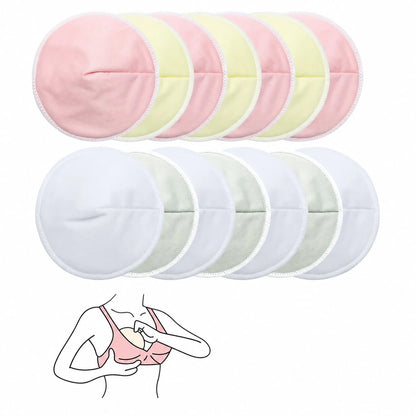 Reusable Breast Pads, Washable- Leak-Proof Breast Pads- Ultra-Absorbent Breast Pads (Large 4.7 Inch) (Random Color)