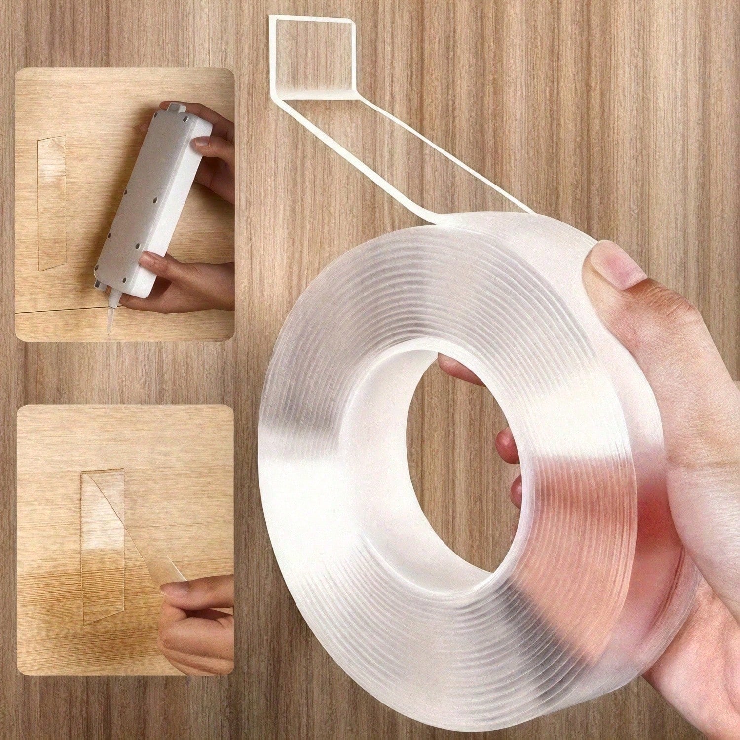 Reusable Transparent Nano Double-Sided Tape, Washable, No Drilling, No Trace, Non-Damaging, Strong Adhesive, No Residue, Suitable For Office, Car And Multi-Scenarios