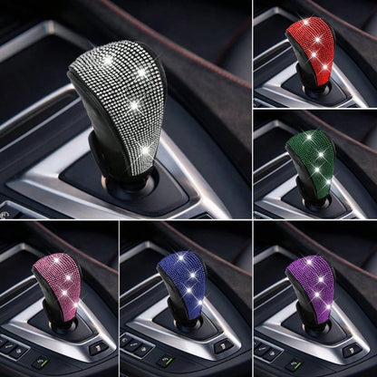 Rhinestone Car Gear Shift Cover, Full Bling Auto Manual Automatic Gear Knob Cover, Sparkling Car Interior Decor Accessories
