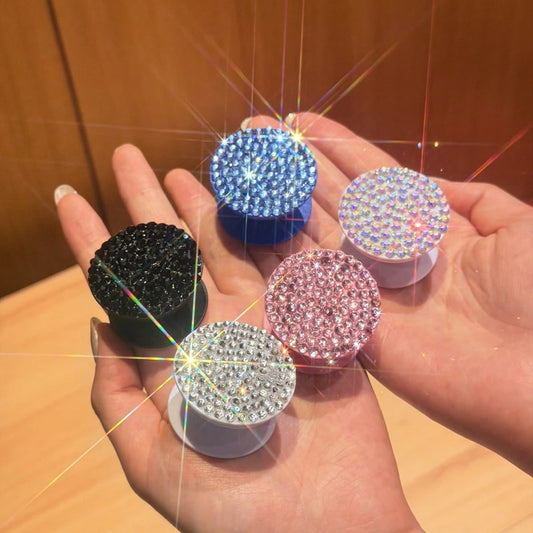 Rhinestone Metal Phone Stand Ring Decor Eye-Catching Phone Grip, Suitable For IPhone And Android Phones, Birthday, Family, Friend Gift, Push-Pull Phone Grip, Phone Stand, Phone Accessories