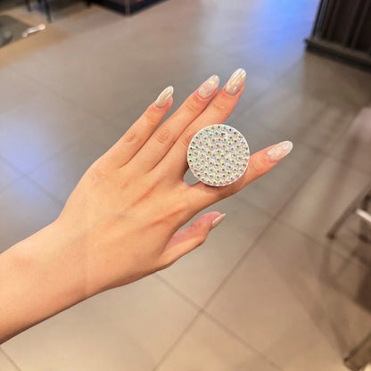 Rhinestone Metal Phone Stand Ring Decor Eye-Catching Phone Grip, Suitable For IPhone And Android Phones, Birthday, Family, Friend Gift, Push-Pull Phone Grip, Phone Stand, Phone Accessories