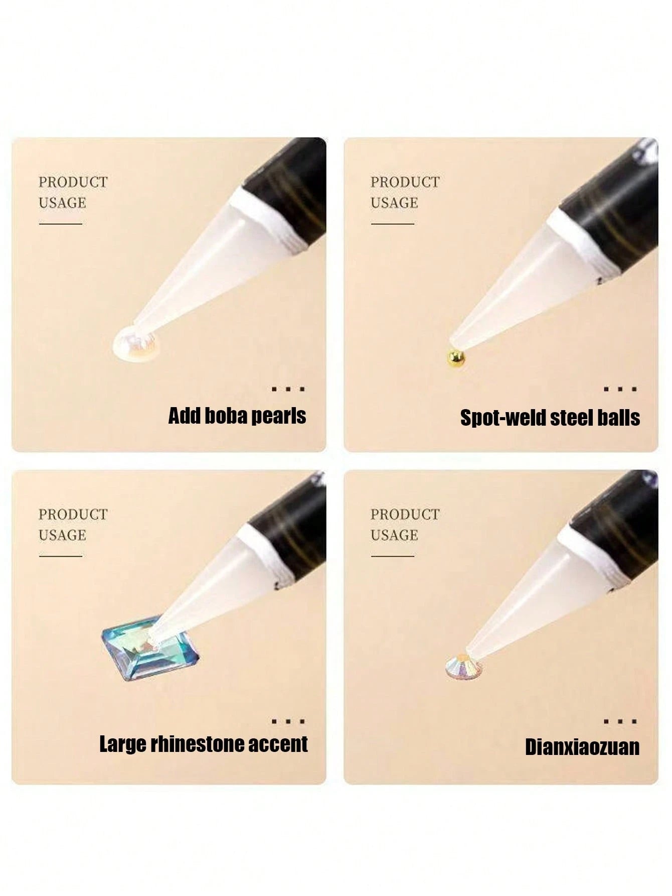 Rhinestone Wax Pencil (With Sharpener) Quick-Dry Wax Pencil, 4 Colors Available, For Picking And Pasting Rhinestones, Gems, Studs And Other Nail Art Decorations