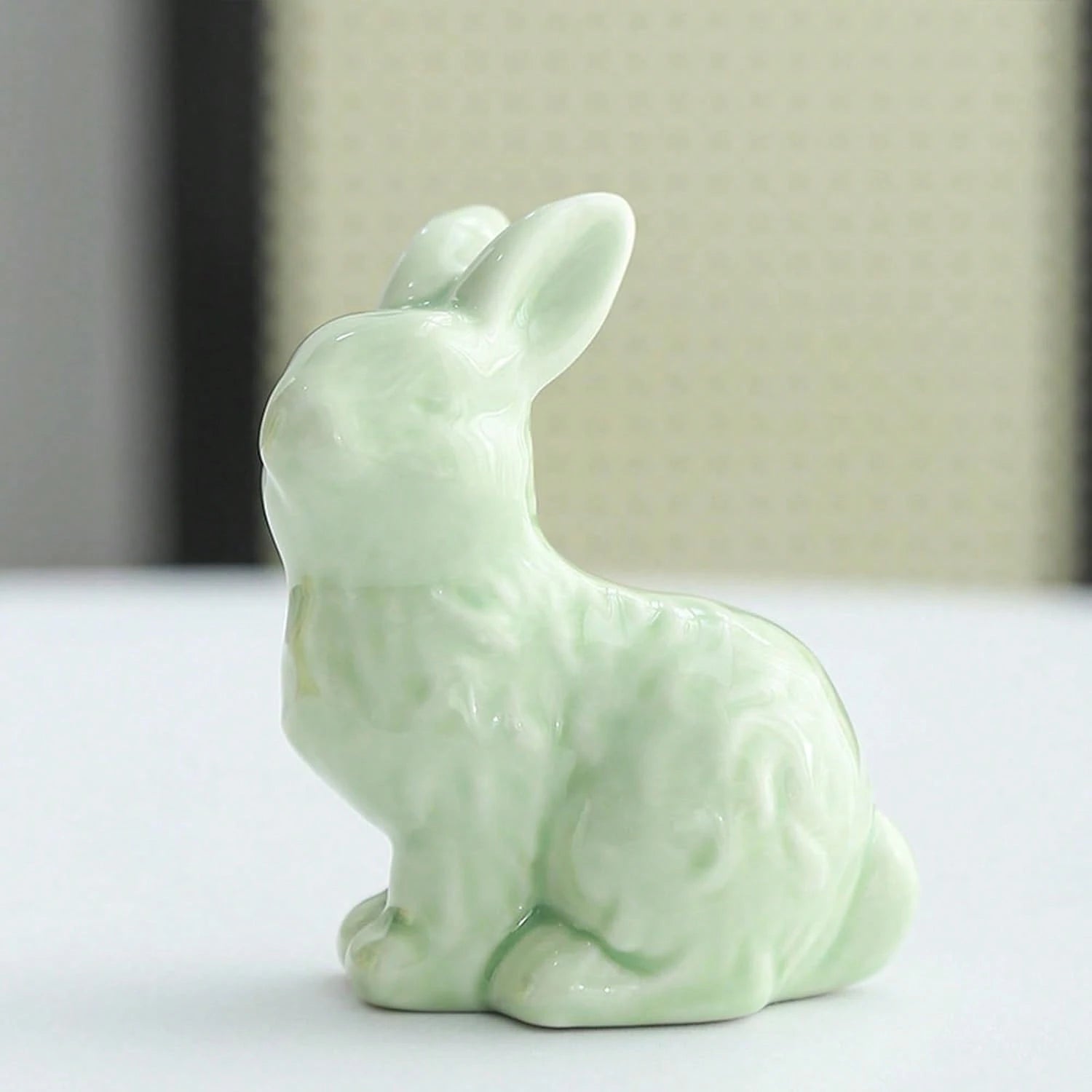 RJINYENS Toilet Bolt Caps, 2 Pcs Ceramic Bunny Decorative Toilet Bolt Covers, Toilet Screw Covers Decorative, Toilet Bolt Figurine, Cute Bathroom