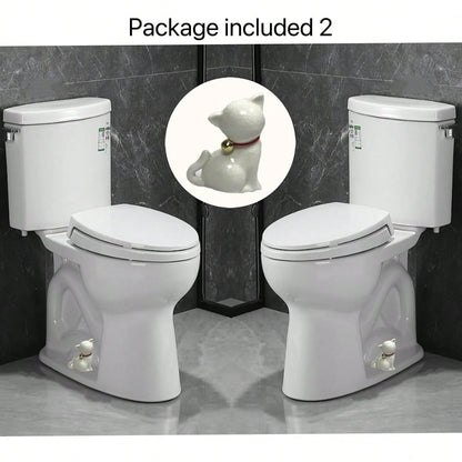 RJINYENS Toilet Bolt Caps, 2 Pcs Ceramic Bunny Decorative Toilet Bolt Covers, Toilet Screw Covers Decorative, Toilet Bolt Figurine, Cute Bathroom