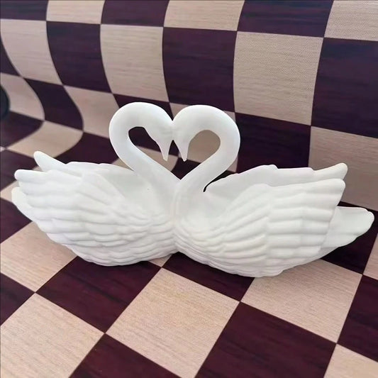Romantic Swan Statue, Couple Statue Decoration, Heart-Shaped Swan Ornament, Perfect For Bedroom, Vanity, Living Room, Wedding And Home Decor- Ideal For Anniversary, Proposal, Confession And Desktop D