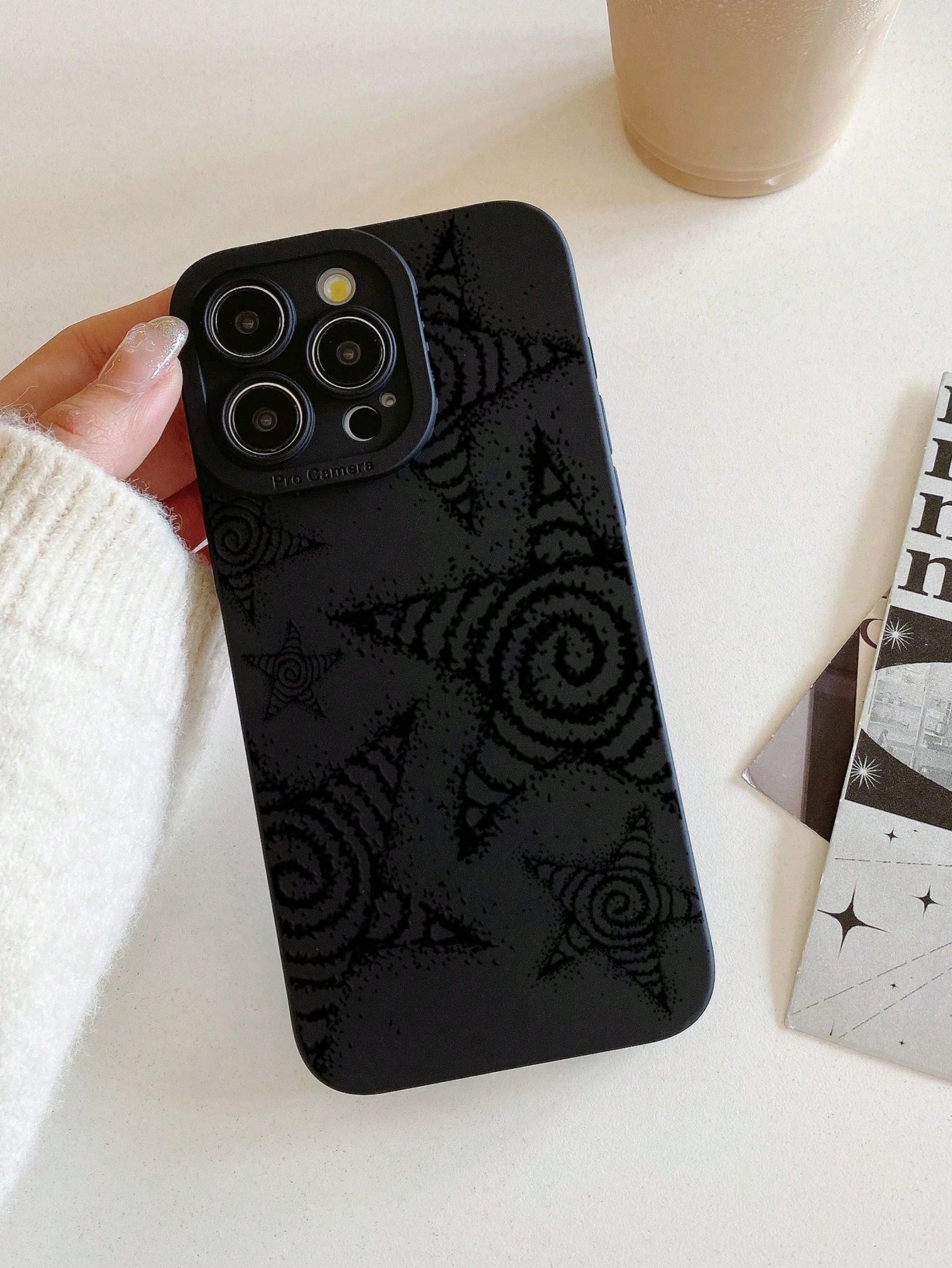 ROMWE Fairycore Starfish Drawing Printed Phone Case Compatible With IPhone