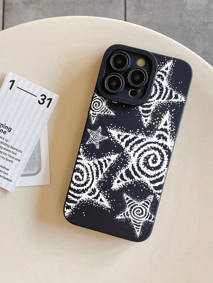 ROMWE Fairycore Starfish Drawing Printed Phone Case Compatible With IPhone