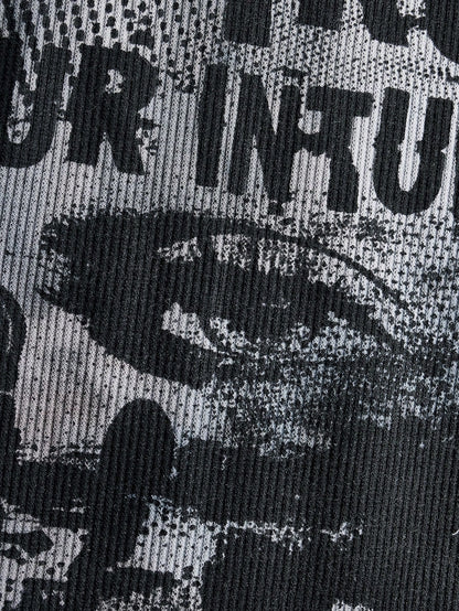 ROMWE Grunge Punk Kpop Tie Dye Eye & Letter Graphic Tank Top, School