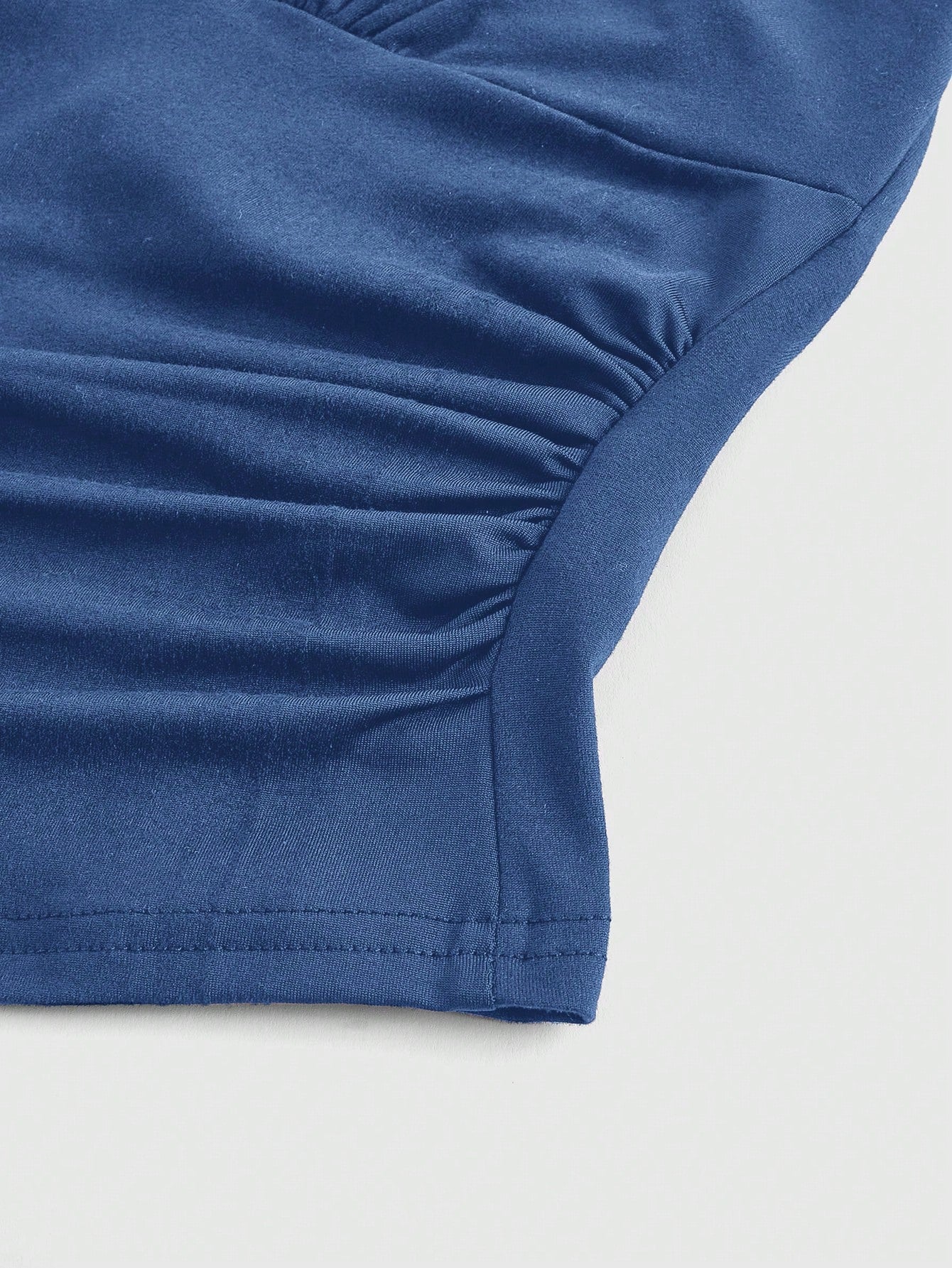 ROMWE Grunge Punk Spring/Summer Carnival Party Casual Women's Sexy Solid Color Open Back Halter Neck Blue Sleeveless Top, Summer