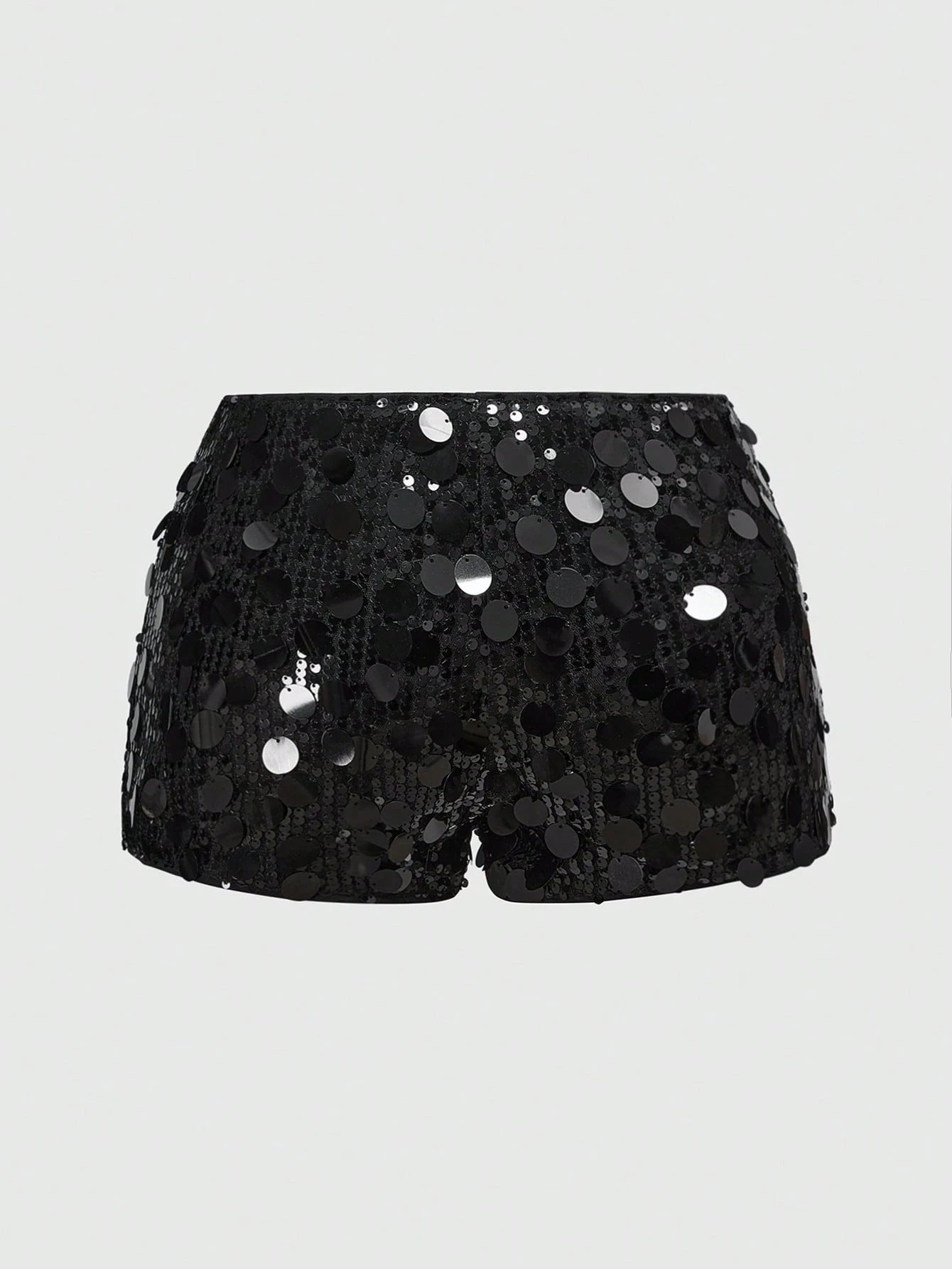 ROMWE Grunge Punk Spring/Summer Carnival Party Luxury Sequin Women's Sexy Super Low Waist Glitter Sequin Mini Shorts, Suitable For Summer Beach, Graduation, Easter, Concert, Nashville Vacation, Prom