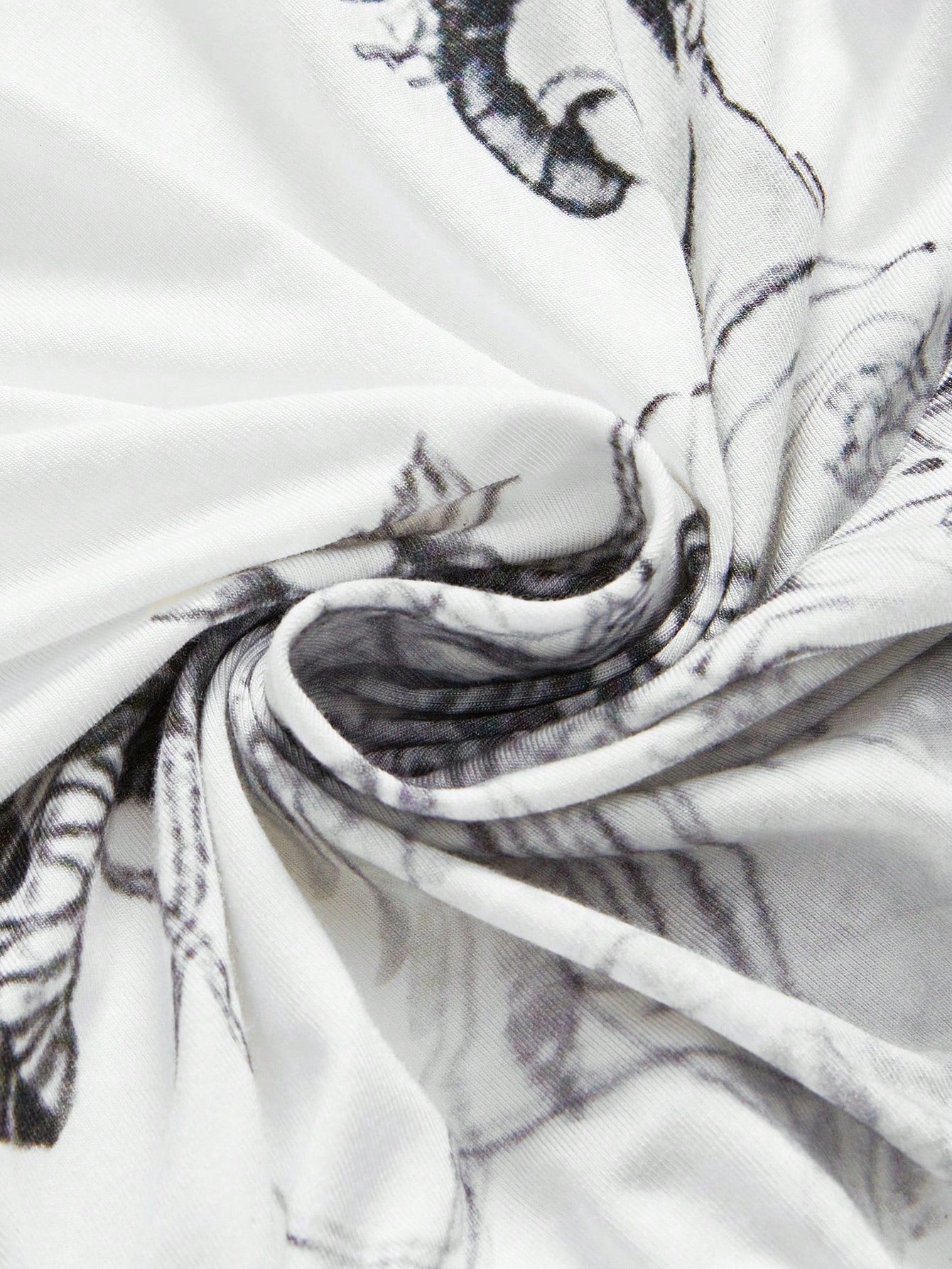 ROMWE Grunge Punk Y2K Vintage Rivet Retro Tiger Head & Geisha Print Rhinestone Sexy Deep Draped Neck Camisole For Women