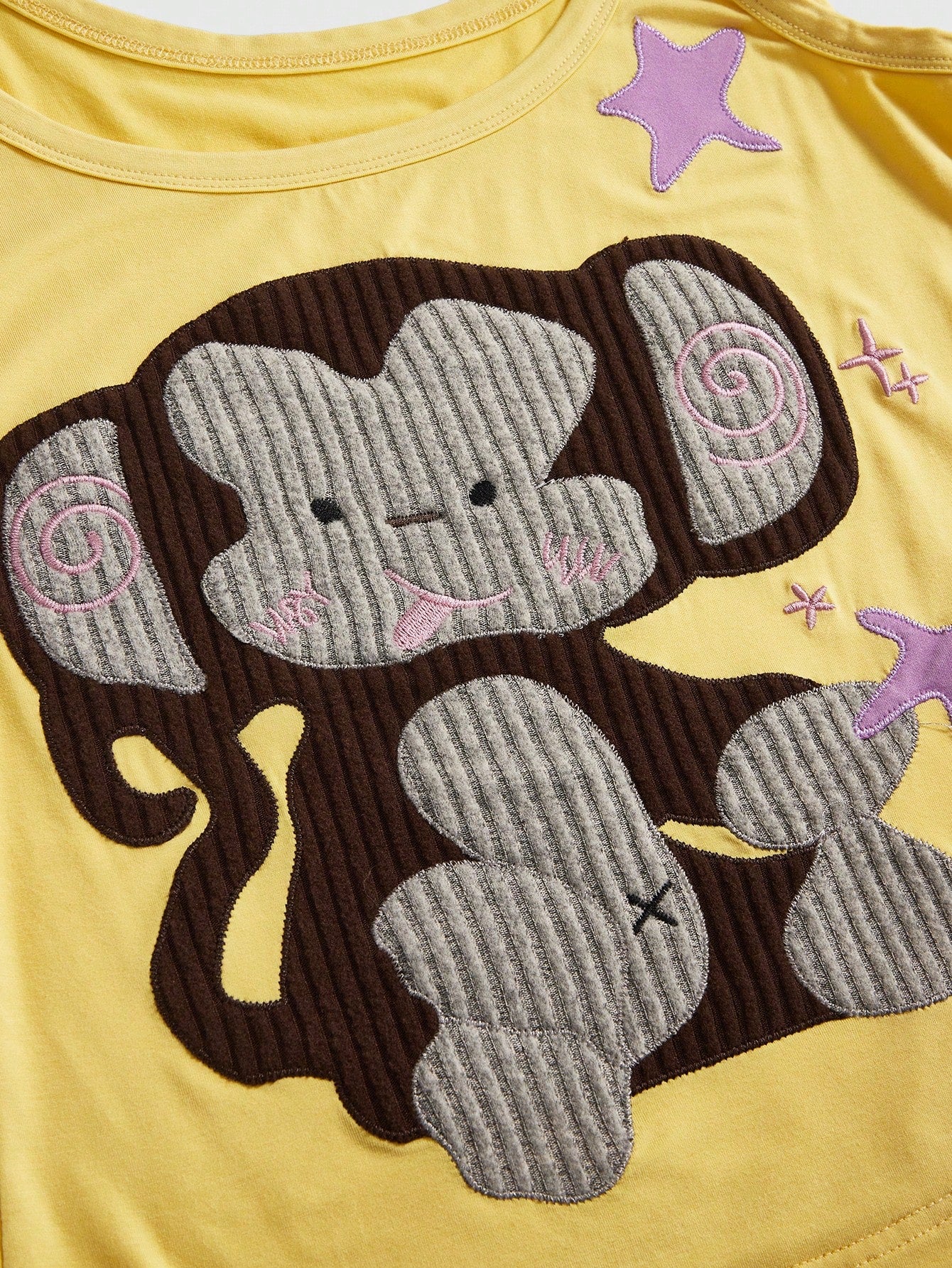 ROMWE Kawaii Spring/Summer Vacation Style Handmade Cute Elephant Applique Embroidery Contrast Design Women's Tank Top, Suitable For Island, Dating, School, Valentine's Day, Home, Afternoon Tea And Oth
