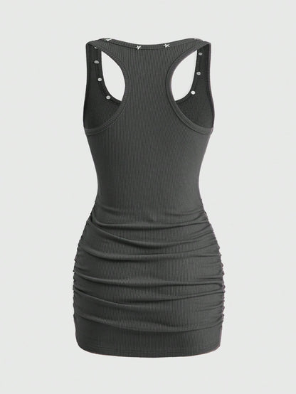 ROMWE Street Life Women's PUNK Music Festival Star Print Mini Dress