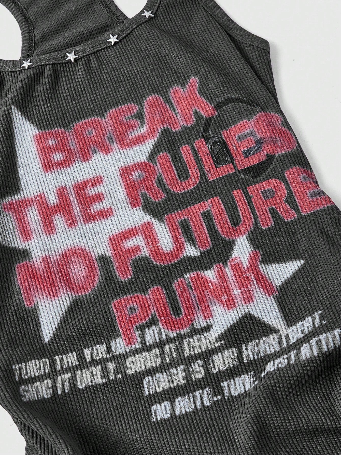 ROMWE Street Life Women's PUNK Music Festival Star Print Mini Dress