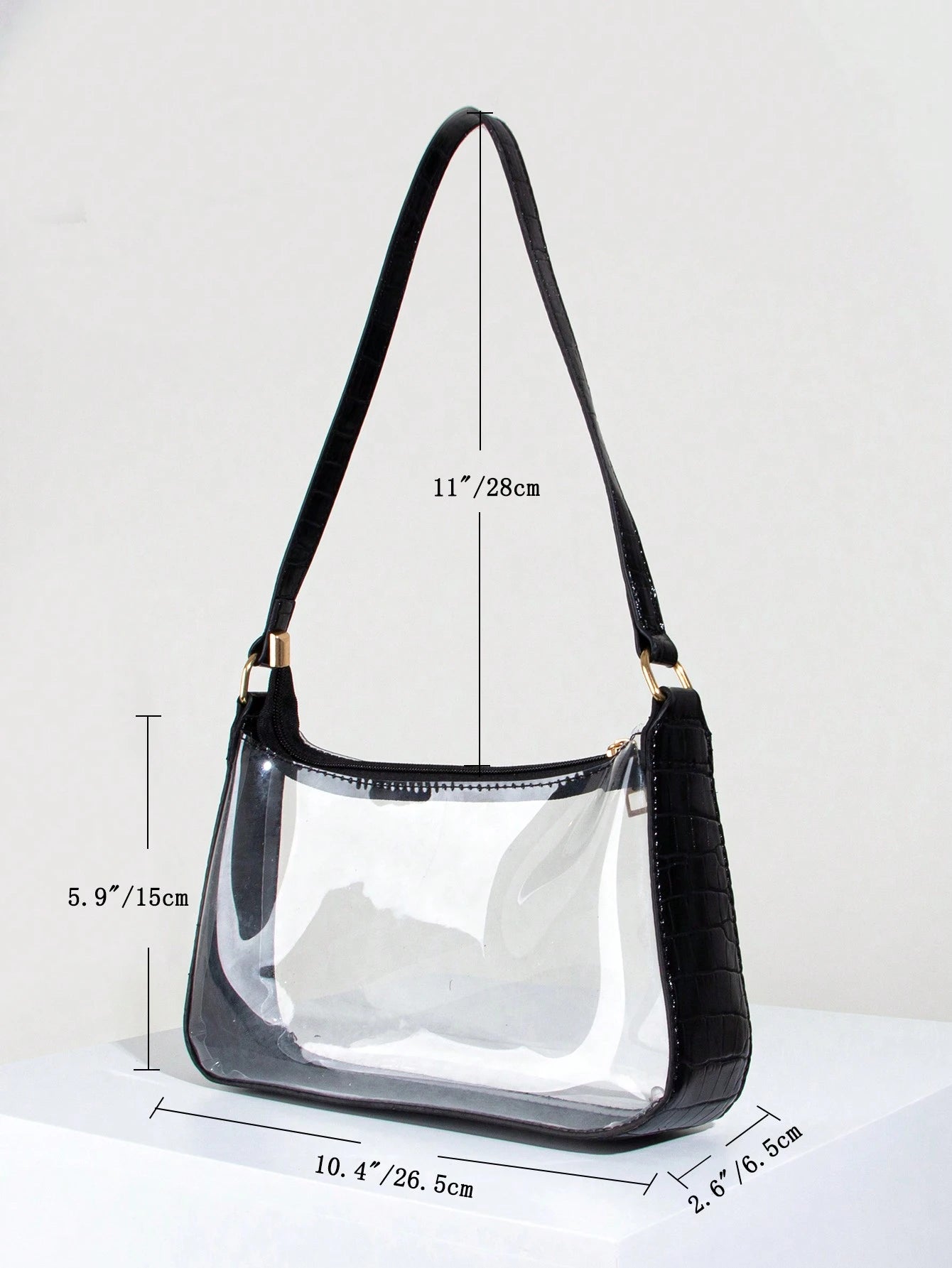 ROMWE World Cup Clear Bag, Stadium Approved 12 X 12 X 6 Clear Transparent Purse Bag For Concerts Sports Events Festivals, Beach Bags