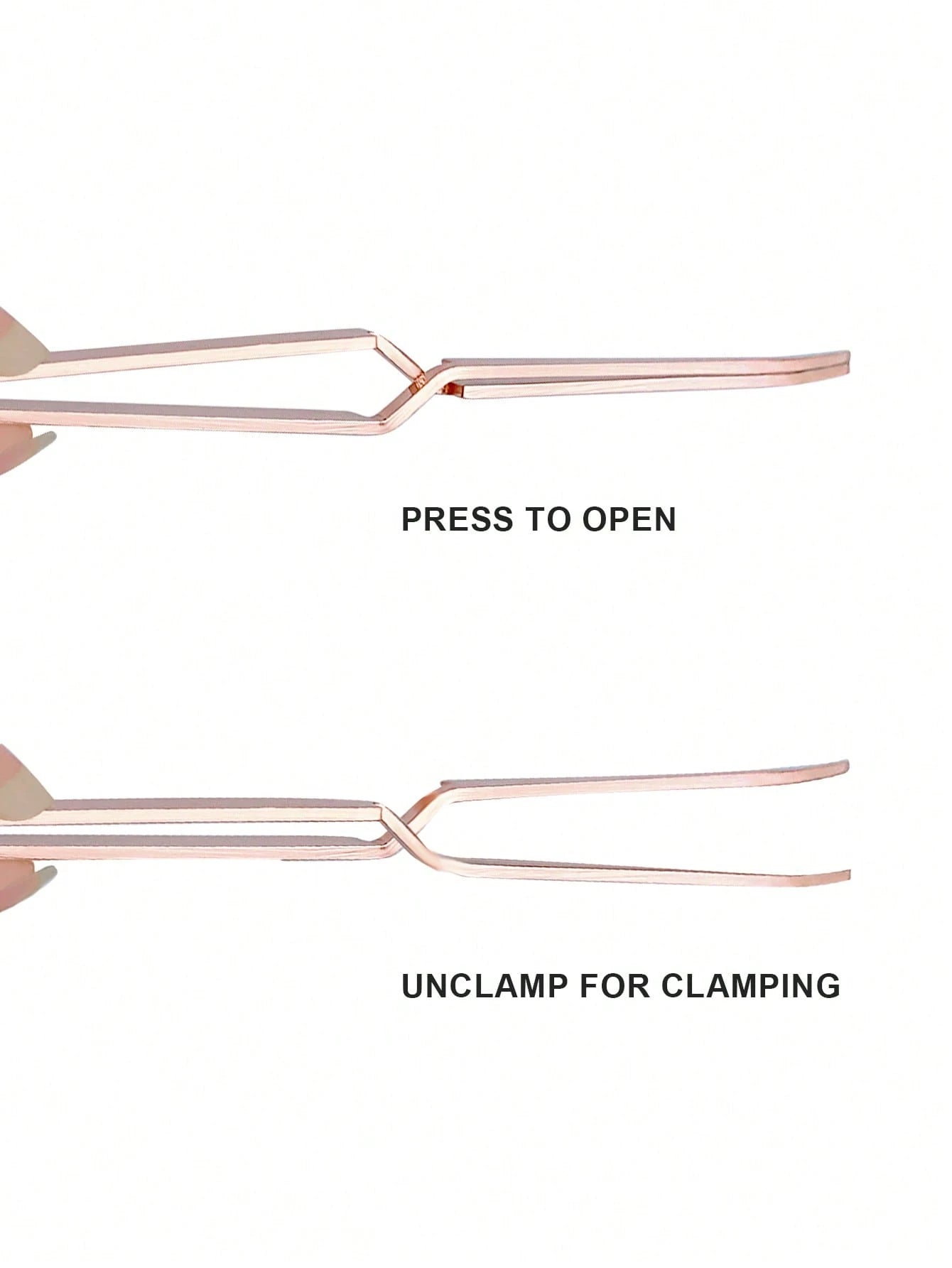 Rose Golden Nail Sculpting Clip, Crystal Gel Nail Art Tool, Titanium Alloy Stamping, Durable Manicure Silicone Clamp Multifunction False Nail Cutter Shaping Tweezers Manicure Tools,Nail Supplies,Nail