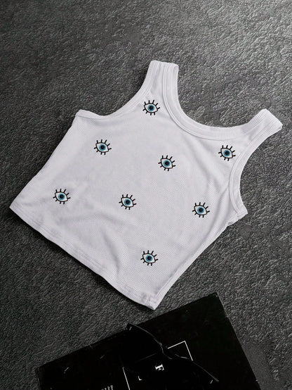 Rovax Women's Fashion Shell Embroidered Solid Color Camisole Tank Top
