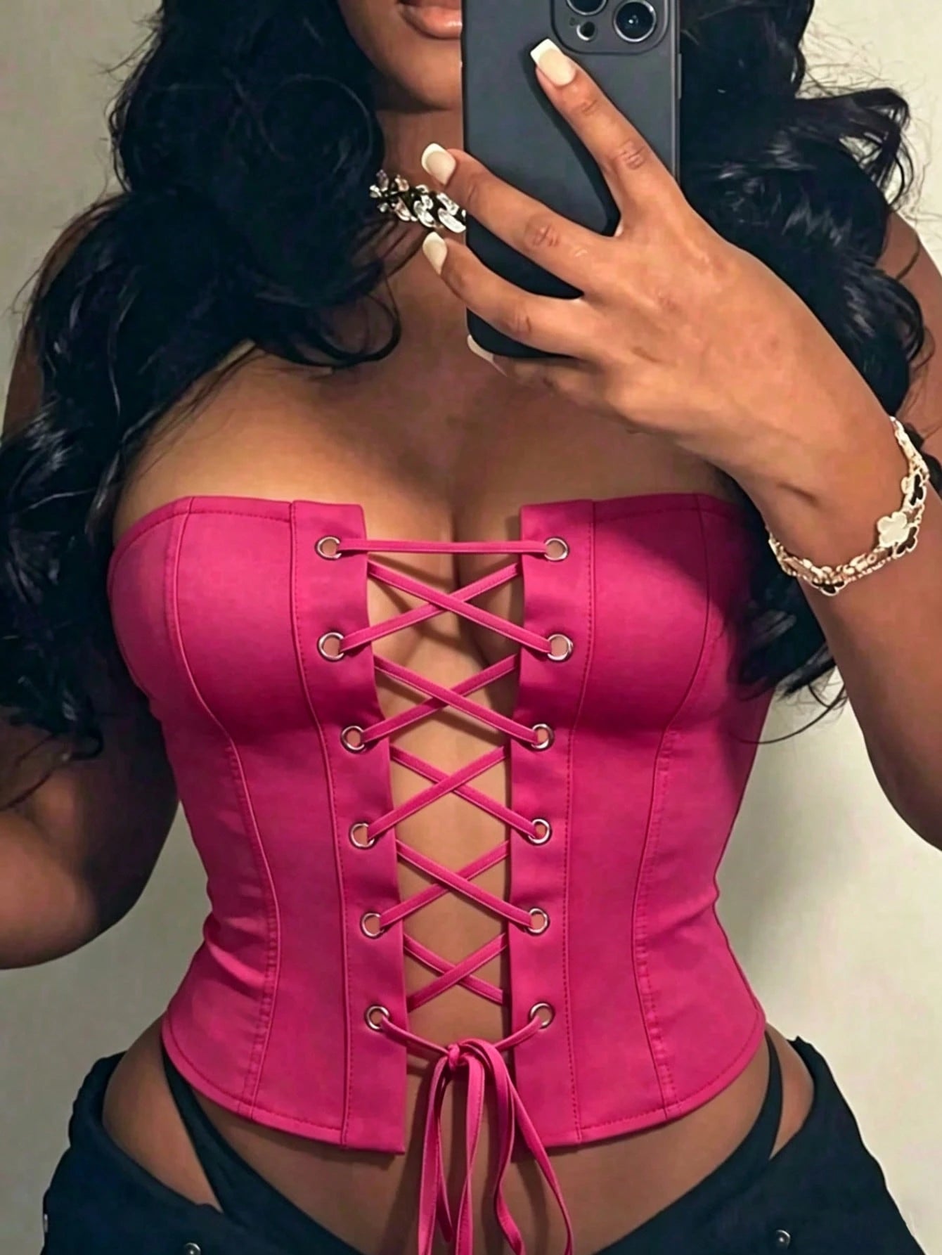 Rovax Women's Solid Color Tie-Up Design Casual Versatile Daily Wear Tube Top