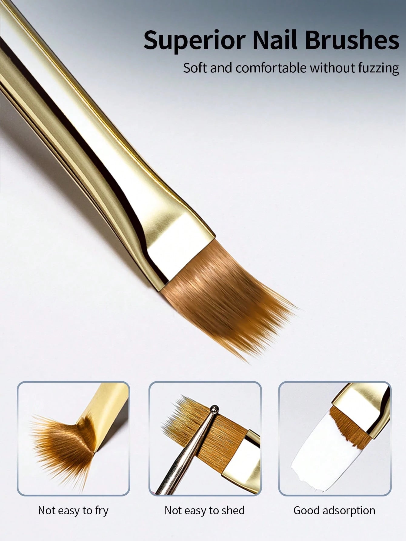 RS NAIL RSNAIL Ombre Nail Art Brush Wider&Soft Bristles Gradient Brush With Comfortable Acrylic Handle Easy To Operate Smooth Durable Material Manicure Gel Nail Painting Brush DIY Tool Perfect For Beg