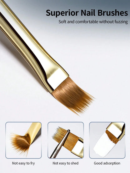 RS NAIL RSNAIL Ombre Nail Art Brush Wider&Soft Bristles Gradient Brush With Comfortable Acrylic Handle Easy To Operate Smooth Durable Material Manicure Gel Nail Painting Brush DIY Tool Perfect For Beg