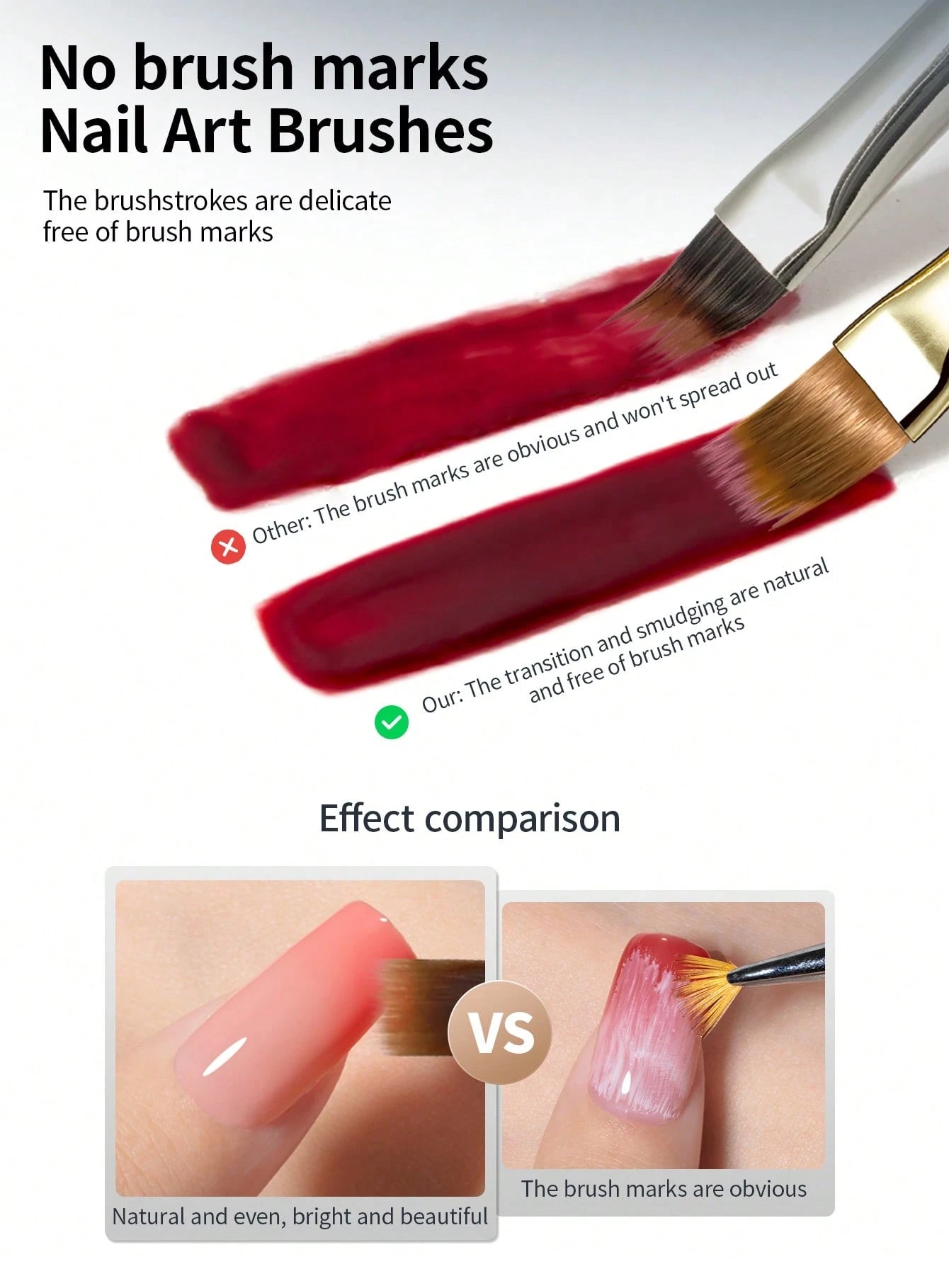 RS NAIL RSNAIL Ombre Nail Art Brush Wider&Soft Bristles Gradient Brush With Comfortable Acrylic Handle Easy To Operate Smooth Durable Material Manicure Gel Nail Painting Brush DIY Tool Perfect For Beg