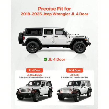 Running Boards, 6 Inches Side Steps Compatible With 2018-2025 Jeep Wrangler JL 4 Door, Black Carbon Steel Nerf Bars, 550 Lbs Load Capacity, Wide Non-Slip Hollow Surface With Rustproof Coating