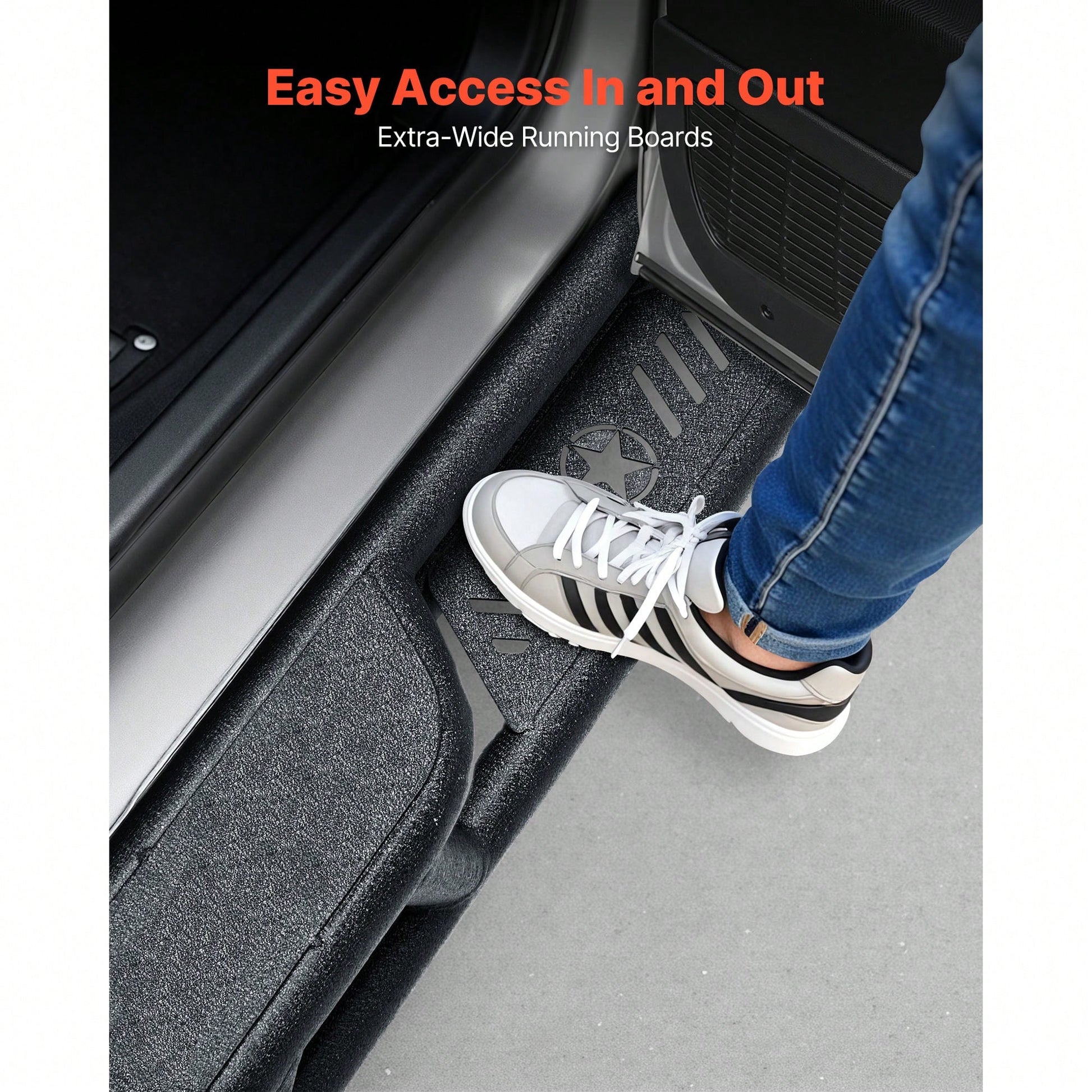 Running Boards, 6 Inches Side Steps Compatible With 2018-2025 Jeep Wrangler JL 4 Door, Black Carbon Steel Nerf Bars, 550 Lbs Load Capacity, Wide Non-Slip Hollow Surface With Rustproof Coating