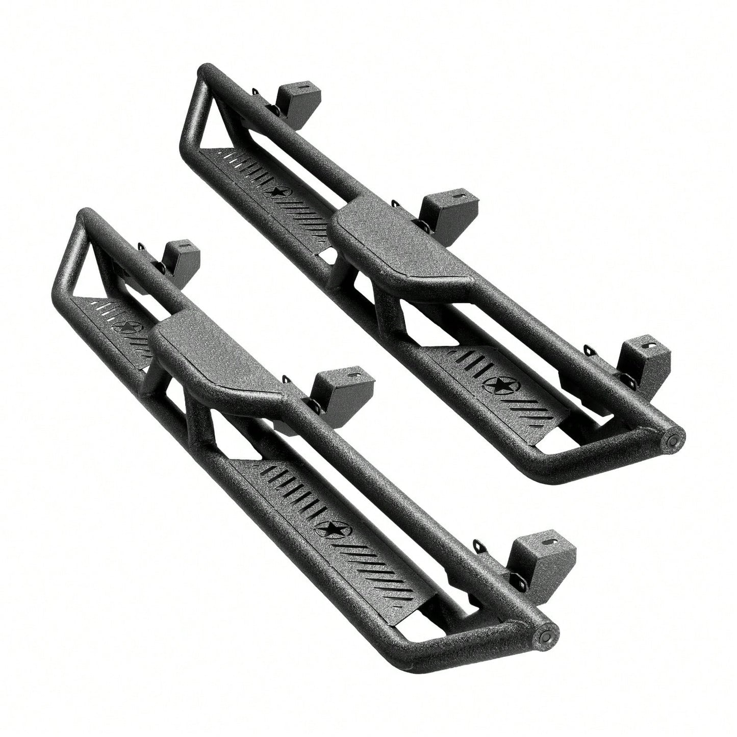 Running Boards, 6 Inches Side Steps Compatible With 2018-2025 Jeep Wrangler JL 4 Door, Black Carbon Steel Nerf Bars, 550 Lbs Load Capacity, Wide Non-Slip Hollow Surface With Rustproof Coating