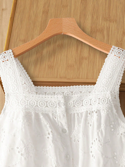 Rusticease Women's Fashion Camisole Tank Top, Suitable For Summer European Summer Linen Streetwear Cute Women Picnic Brunch Vacation White