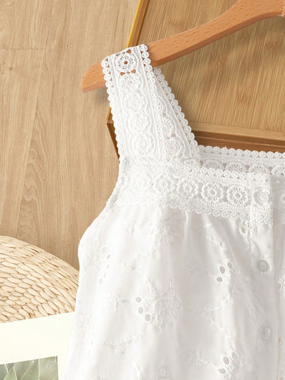 Rusticease Women's Fashion Camisole Tank Top, Suitable For Summer European Summer Linen Streetwear Cute Women Picnic Brunch Vacation White
