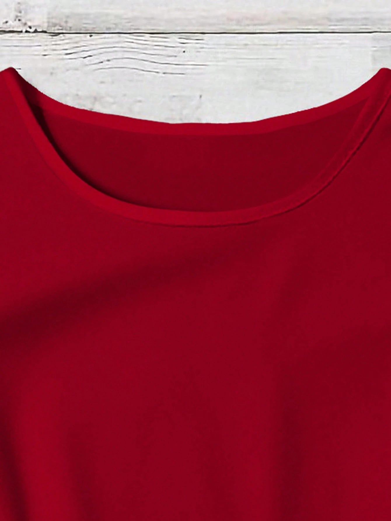 Rusticease Women's Solid Color Round Neck Cap Sleeve Ruffle Hem Elegant Blouse Spring Red Ruffle Sleeve Top