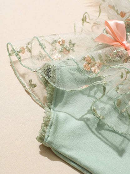 Sage Green Newborn Photography Outfits Baby Girl Lace Embroidery Romper Dress With Floral Headband Summer Formal Wedding Baby Shower Kawaii